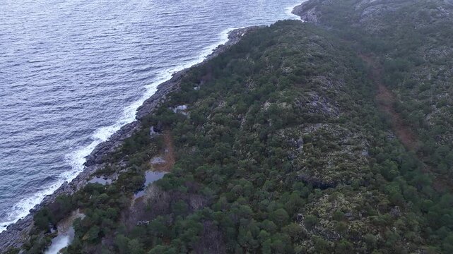 Norway Vega Island Vegafjorden Trolltinden Mountains Eidemsliene Nature Reserve 4K Aerial Drone