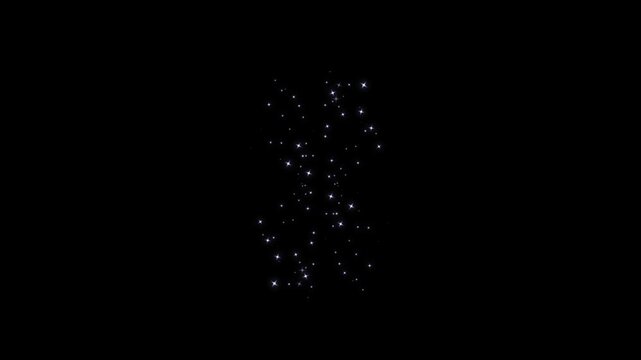 Luxury white sparkle starburst, glowing glitter particle trail, magical fairy dust overlay on, black background, elegant cinematic motion graphics, seamless celebration visual effect