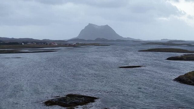 Norway Vega Island Vegafjorden Holand Nord&oslash;ya Stor&oslash;ya Gards&oslash;ya Stokkv&aelig;ret Holandsosen Nature Reserve 4K Aerial Drone