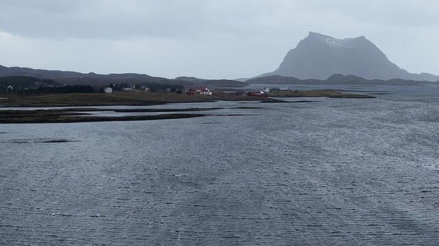 Norway Vega Island Vegafjorden Holand Nord&oslash;ya Stor&oslash;ya Gards&oslash;ya Stokkv&aelig;ret Holandsosen Nature Reserve 4K Aerial Drone