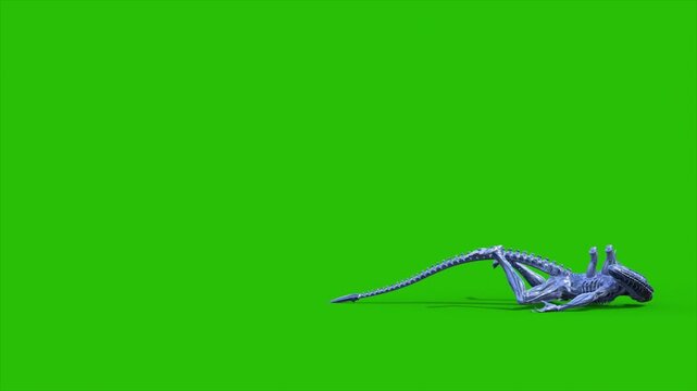 Alien Monster Green Screen Die Side 3D Animations rendering CGI 4K