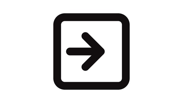 square arrow moving right icon animation