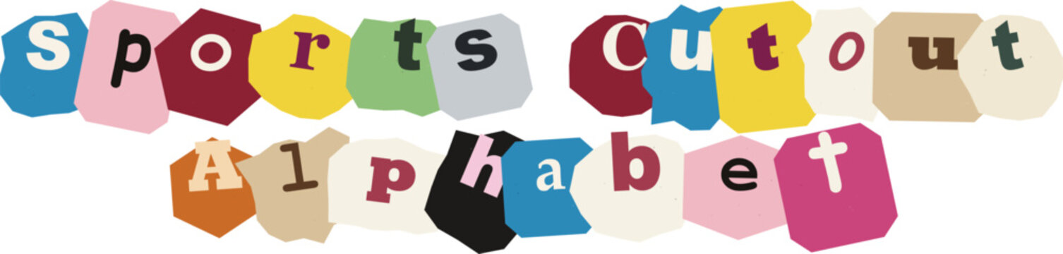 Handmade Ransom Note Style Alphabet Letters Created From Colorful Paper Collage Cutout Text Elements
