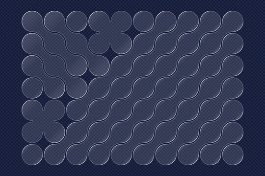 Abstract Glassmorphism Geometric Pattern with Transparent Interlocking Shapes