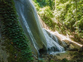 Majestic view of Embon Waterfall and river stream scenery at Pasie Raya, Aceh Jaya, Indonesia © MUAZ JAFFAR