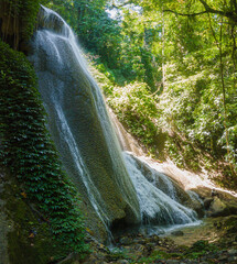 Majestic view of Embon Waterfall and river stream scenery at Pasie Raya, Aceh Jaya, Indonesia © MUAZ JAFFAR