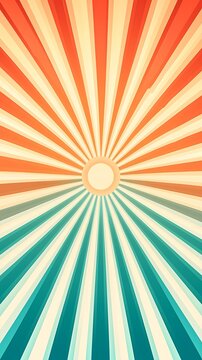 Retro Sunburst Pattern in Warm and Cool Tones