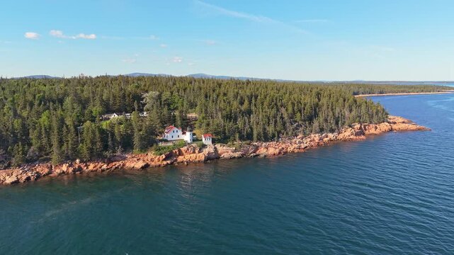 Aerial view of Bass Harbor Head Light