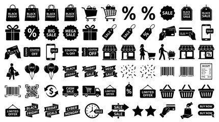 Fototapeta premium Collection of diverse decorative symbols and icons set.