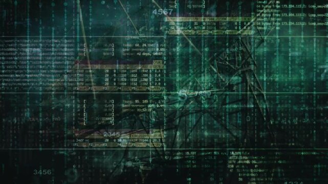 Futuristic Matrix Data Stream and Computer Coding Motion Graphic Seamless Loop

