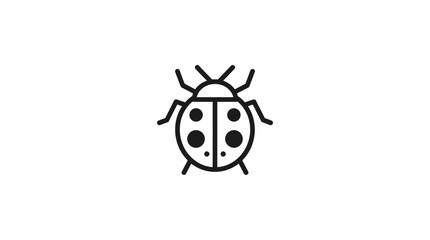 Stylized ladybug beetle icon with spots. © Sutraakin