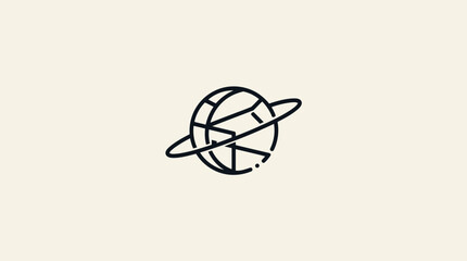 Globe with planetary rings icon © Sutraakin