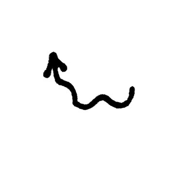 Hand Drawn Wavy Arrow Curve Doodle Brush