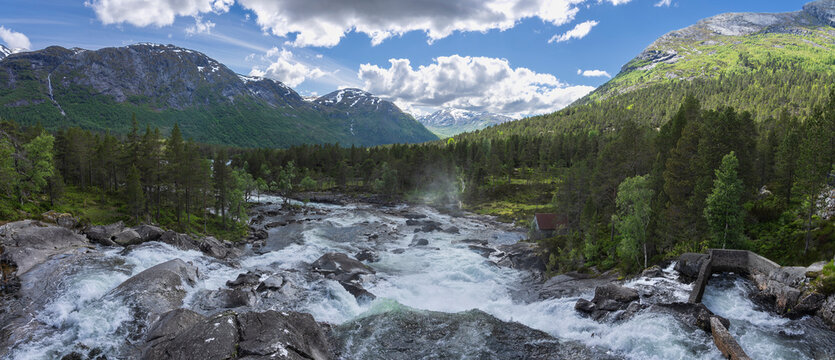 Likholefossen, Gaular, Sunnfjord, Vestland, Norway