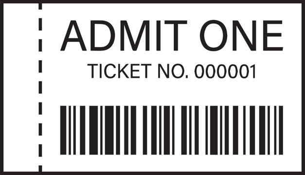 Admit one ticket with barcode singles day