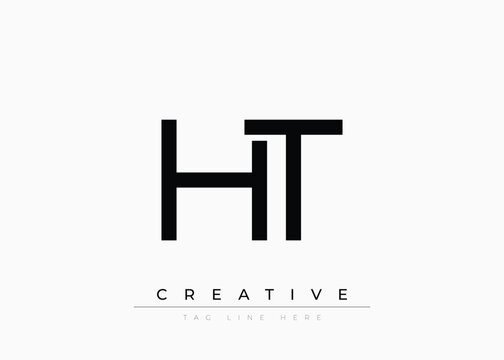 HT Creative Minimalist Logo Design For Branding And Modern Corporate Identity. letter logo design