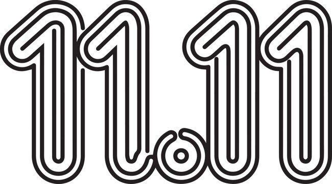 1111 sale event vector icon, shopping festival design element singles day