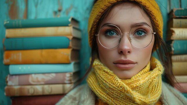 woman in the library