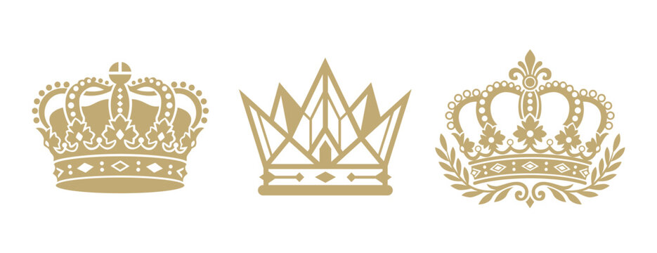 Luxury Royal Crown Collection With Three Elegant Vector Designs