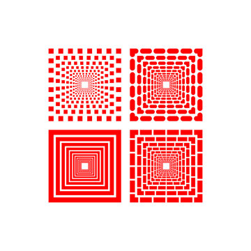 Abstract Red and White Seamless Maze Labyrinth Pattern Vector Illustration with Geometric Square Tile Texture Puzzle Path Design Wallpaper Concept