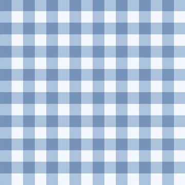 Soft light blue gingham seamless pattern with classic plaid checks. Repeating background for fabric, wallpaper, and textile.