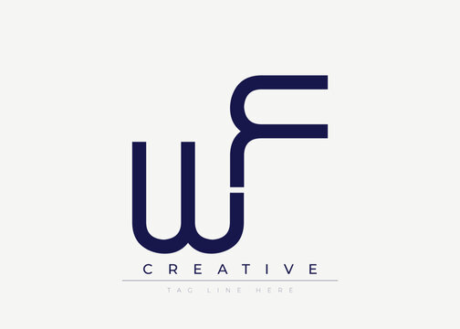 WF Creative Minimalist Logo Design For Branding And Modern Corporate Identity. letter logo design