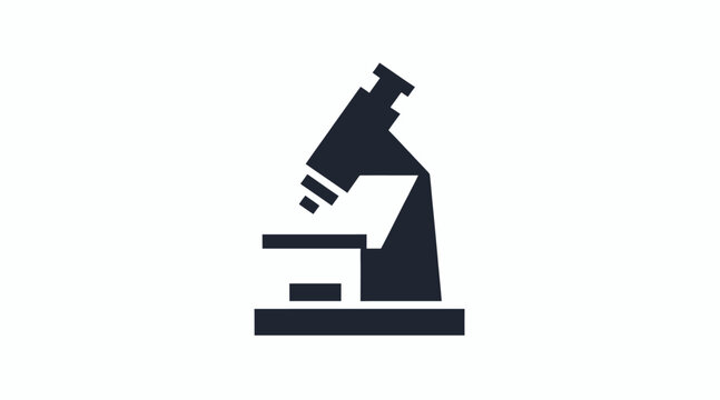 Professional laboratory microscope silhouette icon.