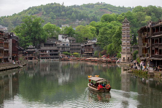 Folk houses along the river in the ancient city of Phoenix, Huna