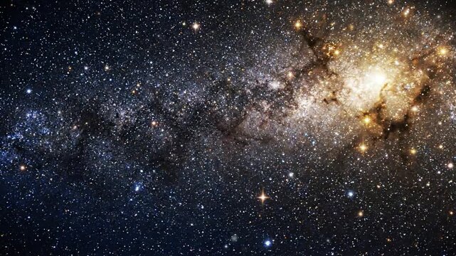 Cinematic deep space galaxy nebula: starfield background, with glowing cosmic, dust and twinkling stars