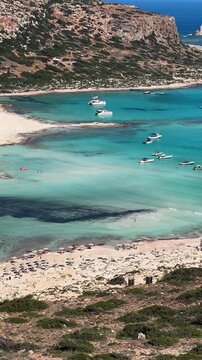 beautiful nature of Balos beach, Crete Greece, toned