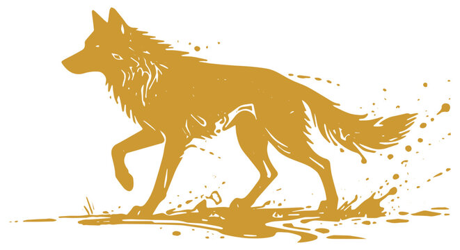 Vector silhouette of a wolf for Halloween	
