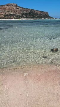 beautiful nature of Balos beach, Crete Greece, toned