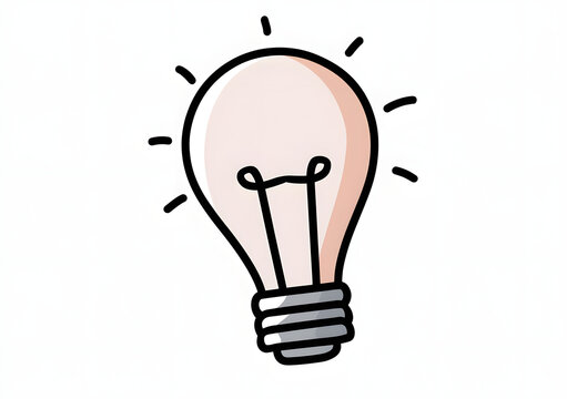 アイデアを表現する黄色い電球のシンプルイラスト 線なし