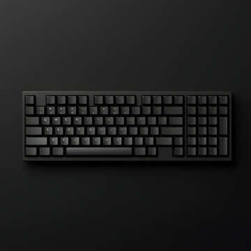 Full-size black mechanical computer keyboard, top view
