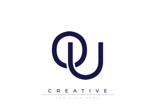 OU Creative Minimalist Logo Design For Branding And Modern Corporate Identity. letter logo design