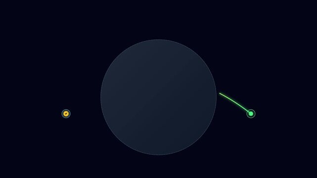 Minimalist abstract loading circle animation with pulsing progress indicator and glowing data nodes 4k