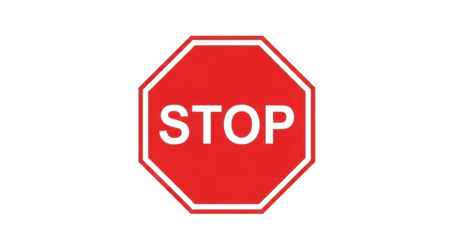 Red Octagon Stop Sign With White Text