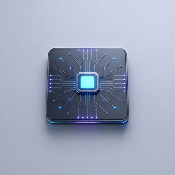 Quantum Chip Symbolizing Computing Power and the Digital Future