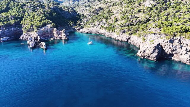 Beach of Deia, Mallorca at summer, Spain