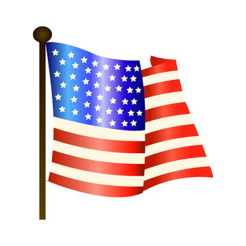 US Flag Vector Design Isolated on White Background with Modern Gradient