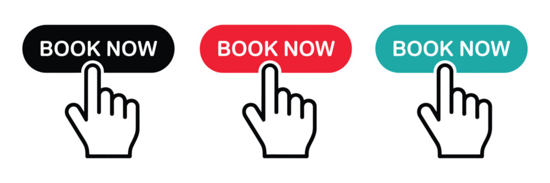Book now icon for online reservation, booking and appointment systems