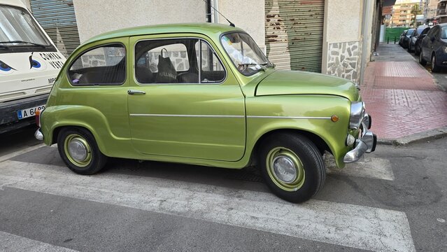 Green Vintage SEAT 600 Classic Car
