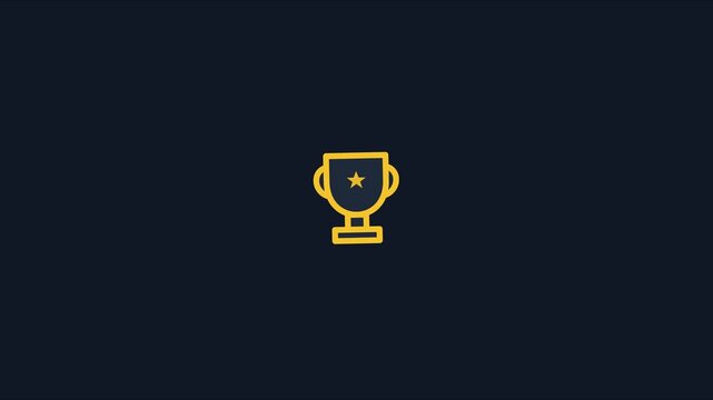 Animated gold trophy with star symbol for success and achievement concepts animation 4k winner
