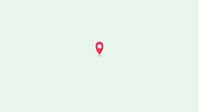 Animated map location pin pulsing for navigation and travel apps animation 4k