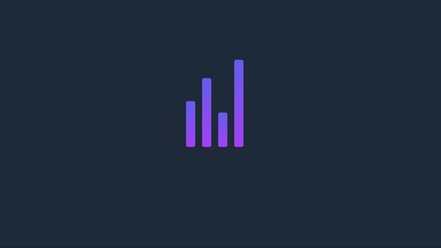 Minimalist animated bar chart graph with gradient colors for financial data analysis and business growth presentation animation 4k