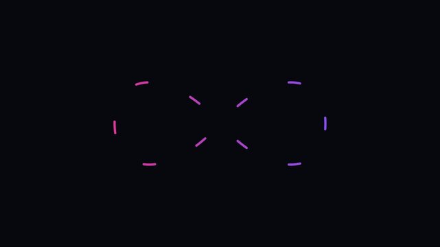 Minimalist neon infinity symbol animation on dark 4k background, for modern tech, branding