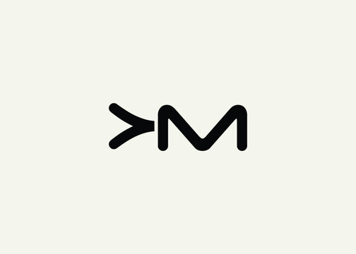 Text KM logo design. This monogram Logo Mark for Branding and Corporate Identity