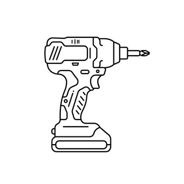 Electric impact driver power tool icon.