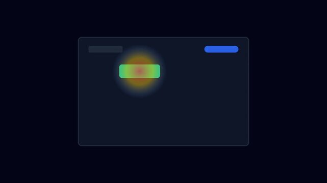 Abstract user interface heatmap analysis with glowing data points and digital interaction animation 4k