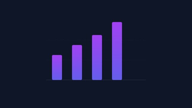Animated bar chart graph with gradient bars for business data analysis and financial growth visualization animation 4k